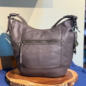 THE SAK Sequoia Leather Hobo | Gray | Signature Charm | Older Version